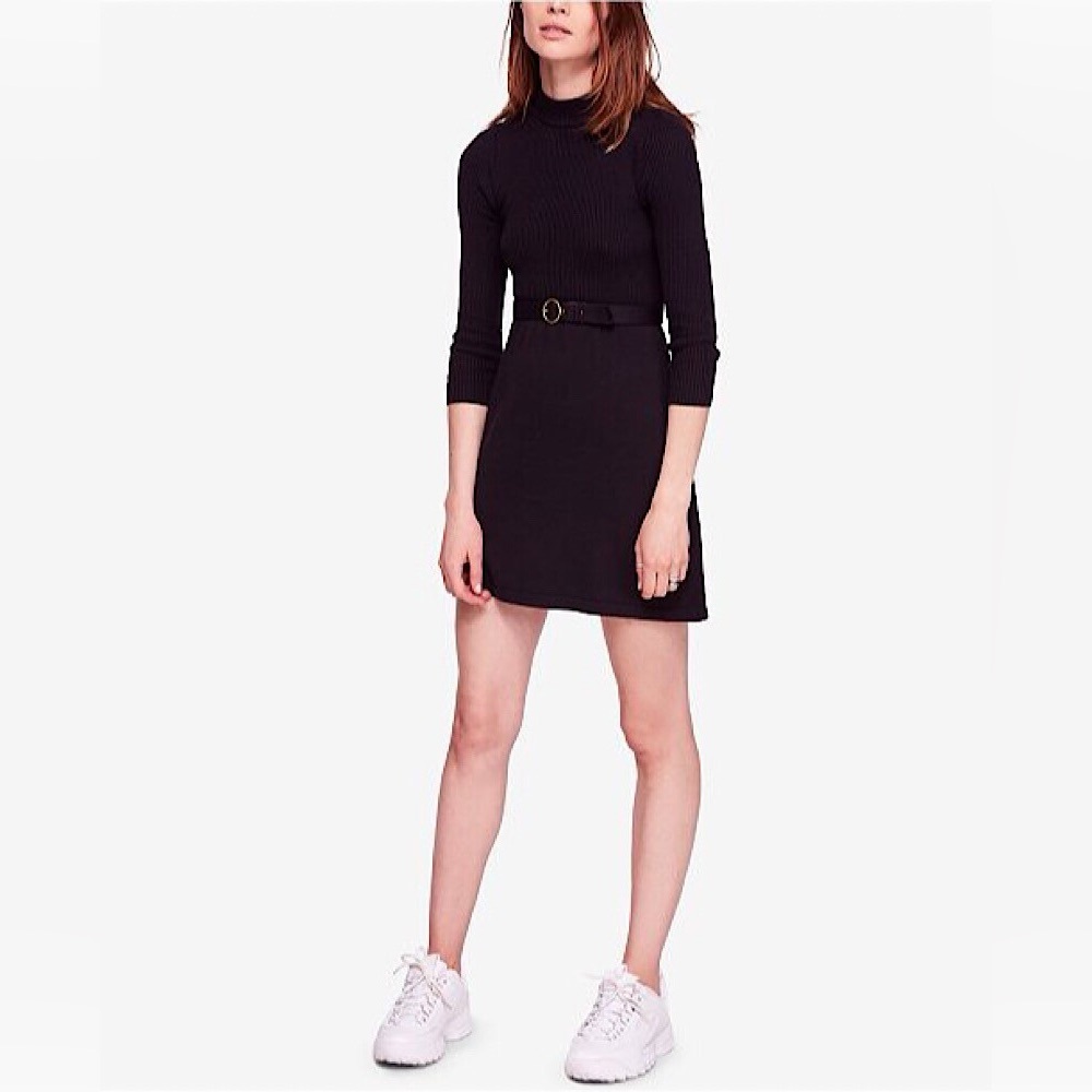 Free People French Girl Sweater Dress Black Size M - Picture 2 of 9